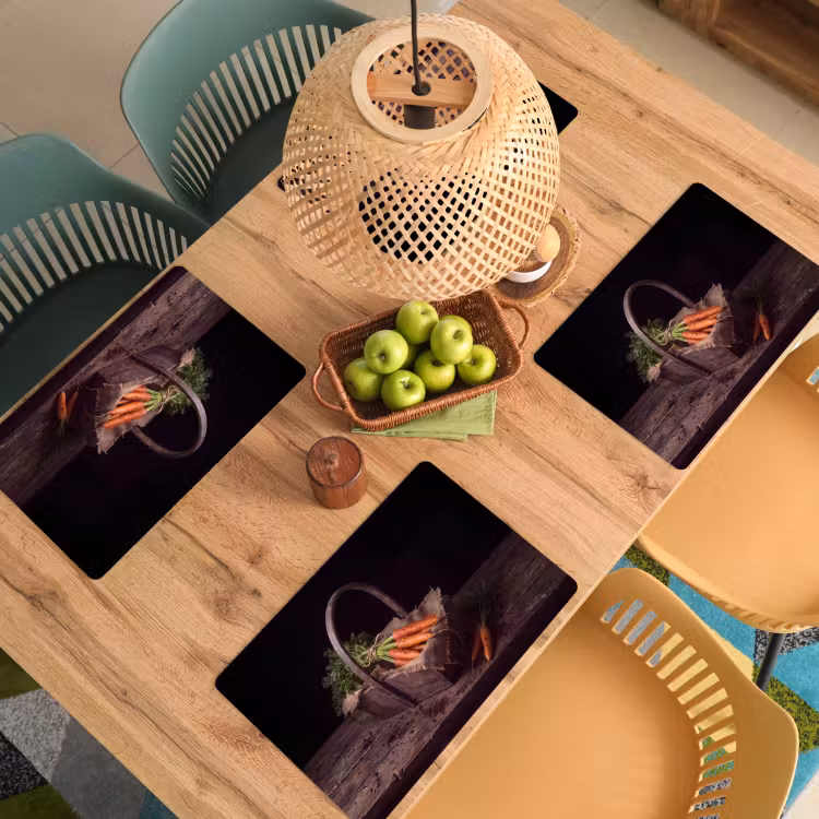 Placemat - 6 stuks - Wortels - Mand - Eten — 6