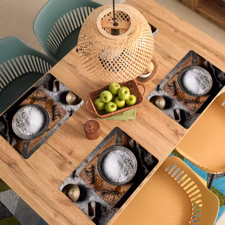 Placemat - 6 stuks - Zout - Keuken - Rustiek — 6