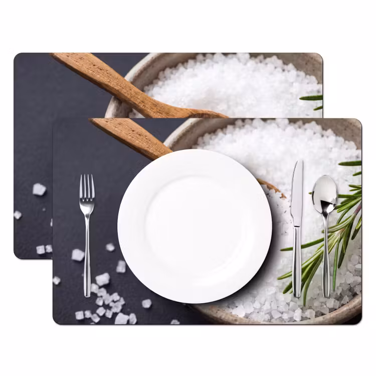 Placemat - 6 stuks - Zout - Kom - Eten — 2