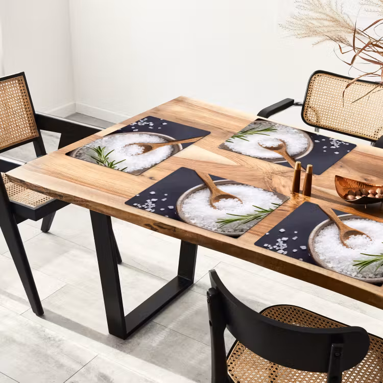 Placemat - 6 stuks - Zout - Kom - Eten — 5
