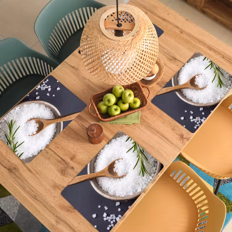 Placemat - 6 stuks - Zout - Kom - Eten — 6