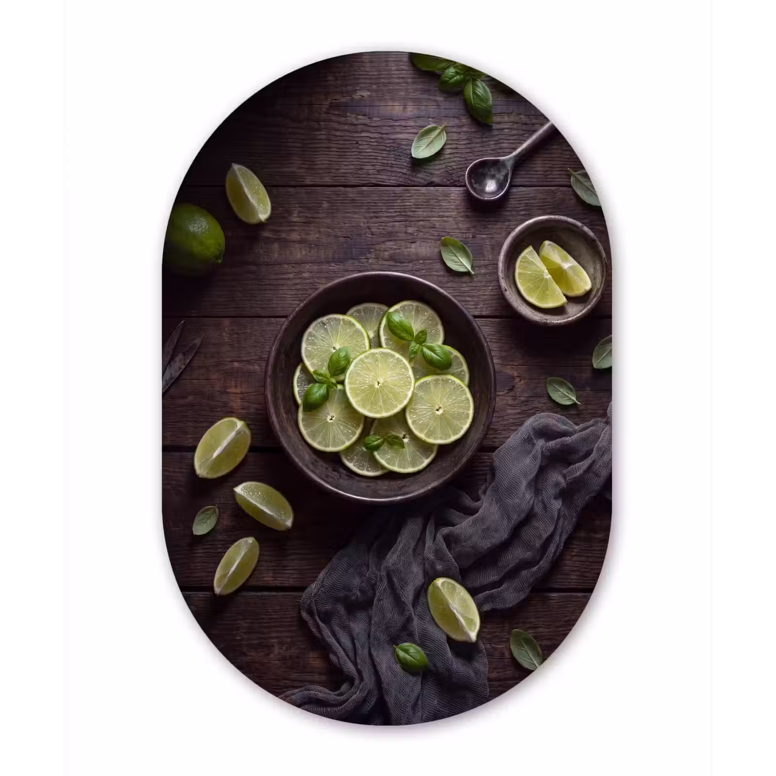 Muurovaal - Glas - Fruit - Groen - Eten — 1