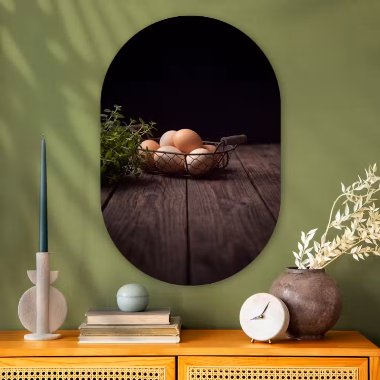 Muurovaal - Glas - Eieren - Mand - Eten — 2