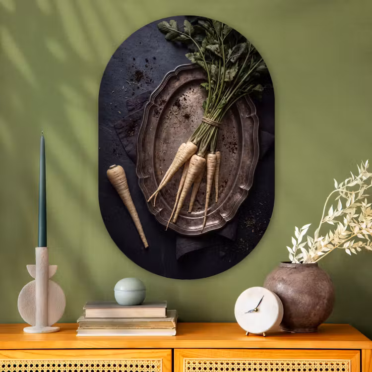 Muurovaal - Glas - Groenten - Still-leven - Donker — 2