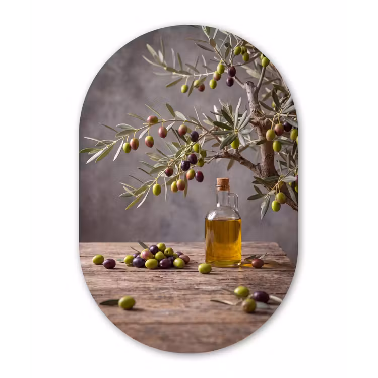 Muurovaal - Glas - Olijfboom - Olijven - Natuur — 1