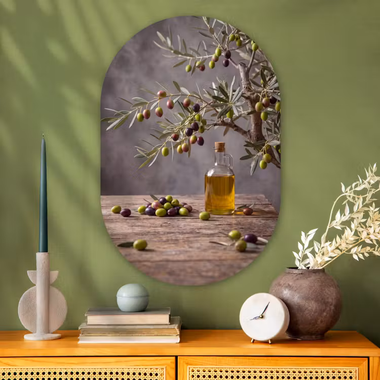 Muurovaal - Glas - Olijfboom - Olijven - Natuur — 2
