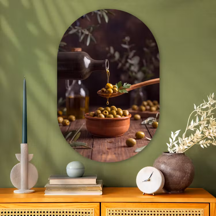 Muurovaal - Glas - Olijven - Olijfolie - Eten — 2