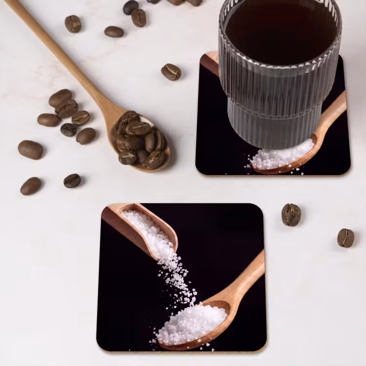 Onderzetter - Eten - Zout - Hout — 4