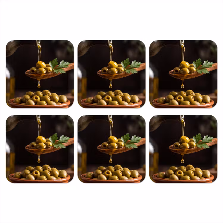 Onderzetter - Olijven - Olijfolie - Eten — 1