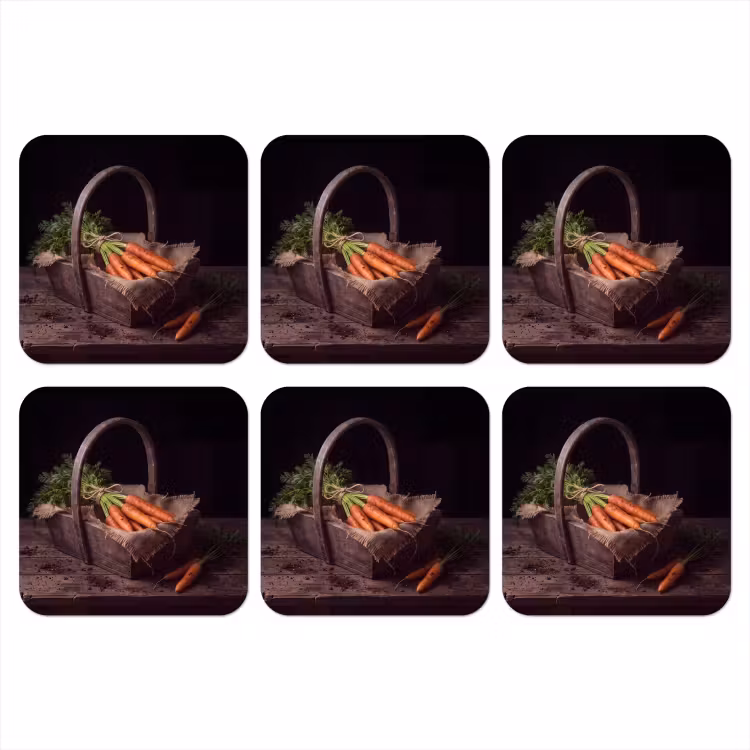Onderzetter - Wortels - Mand - Eten — 1