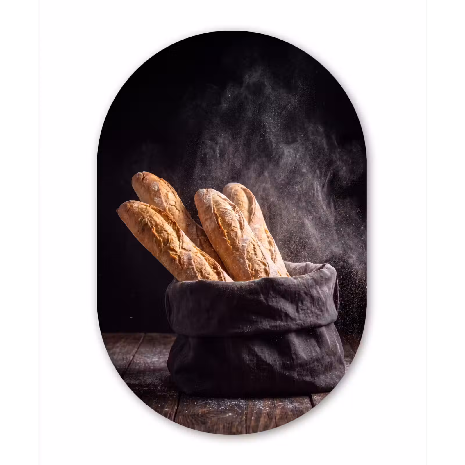Muurovaal - Glas - Brood - Zak - Eten — 1