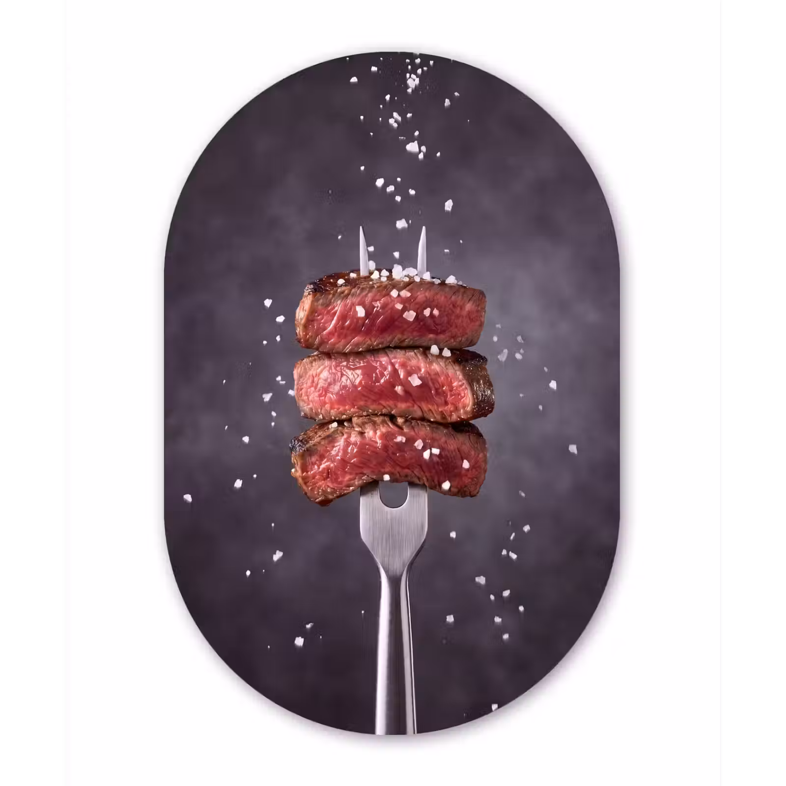 Muurovaal - Glas - Eten - Vlees - Zout — 1