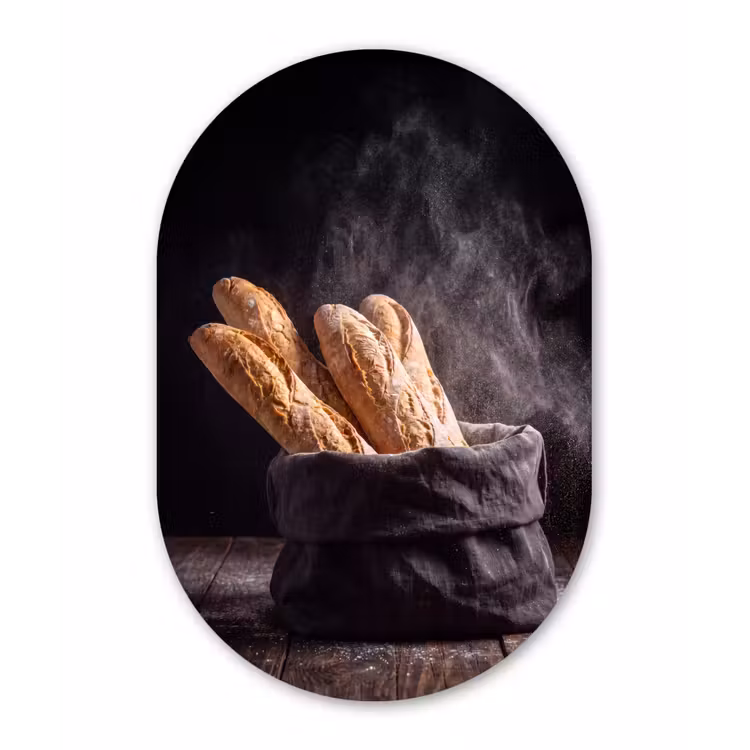Muurovaal - Glas - Brood - Zak - Eten — 1