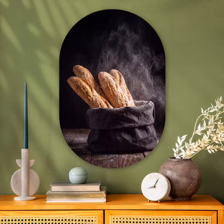 Muurovaal - Glas - Brood - Zak - Eten — 2