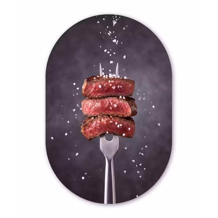 Muurovaal - Glas - Eten - Vlees - Zout — 1