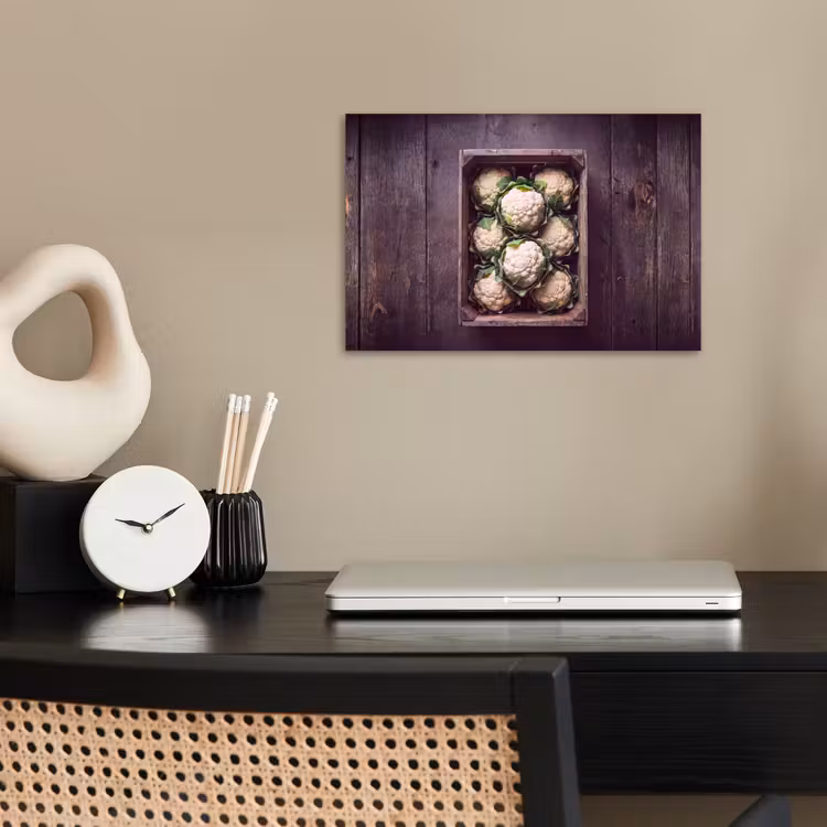 Poster - Bloemkool - Houten kist — 2