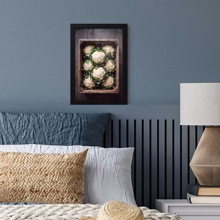 Poster met lijst - Bloemkool - Houten kist — 3
