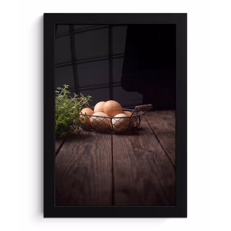 Poster met lijst - Eieren - Mand - Eten — 1