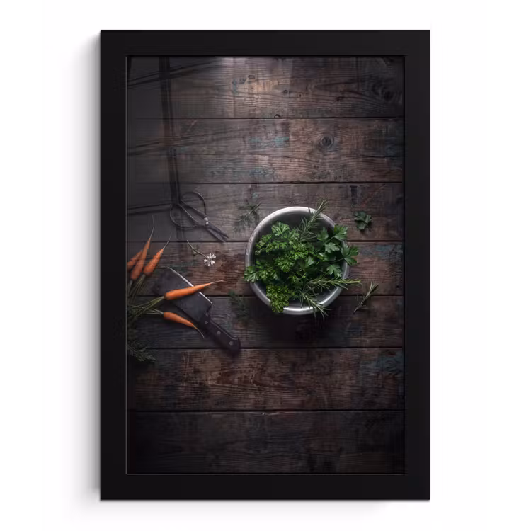 Poster met lijst - Groenten - Hout - Eten — 1
