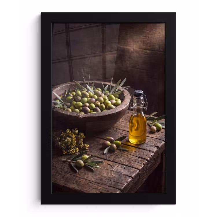 Poster met lijst - Olijven - Eten - Rustiek — 1