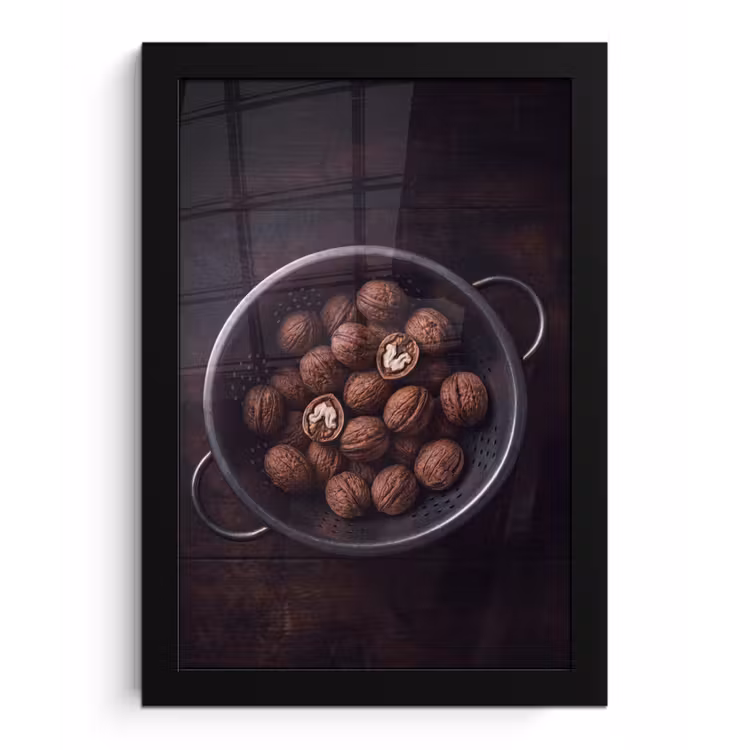 Poster met lijst - Walnoot - Eten - Donker — 1