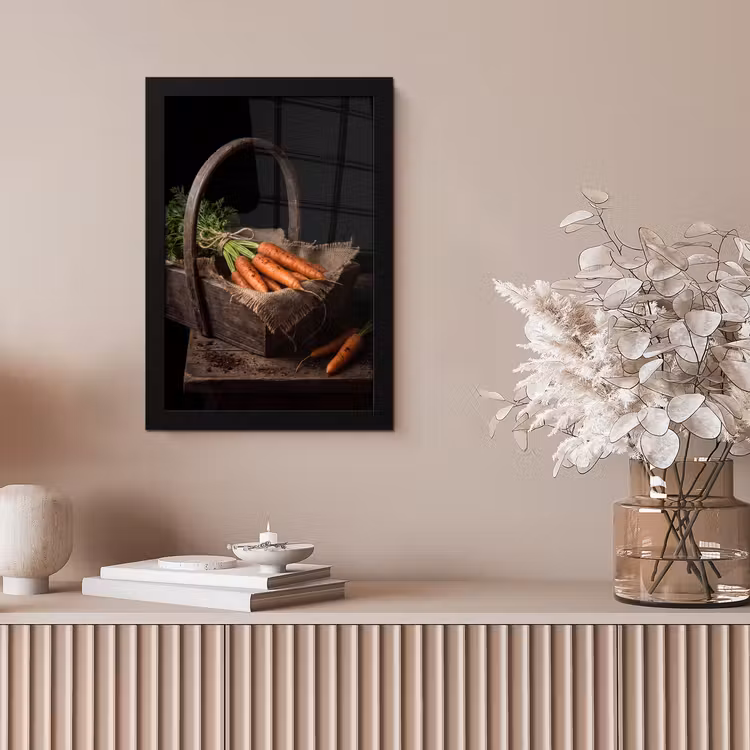 Poster met lijst - Wortels - Mand - Eten — 5