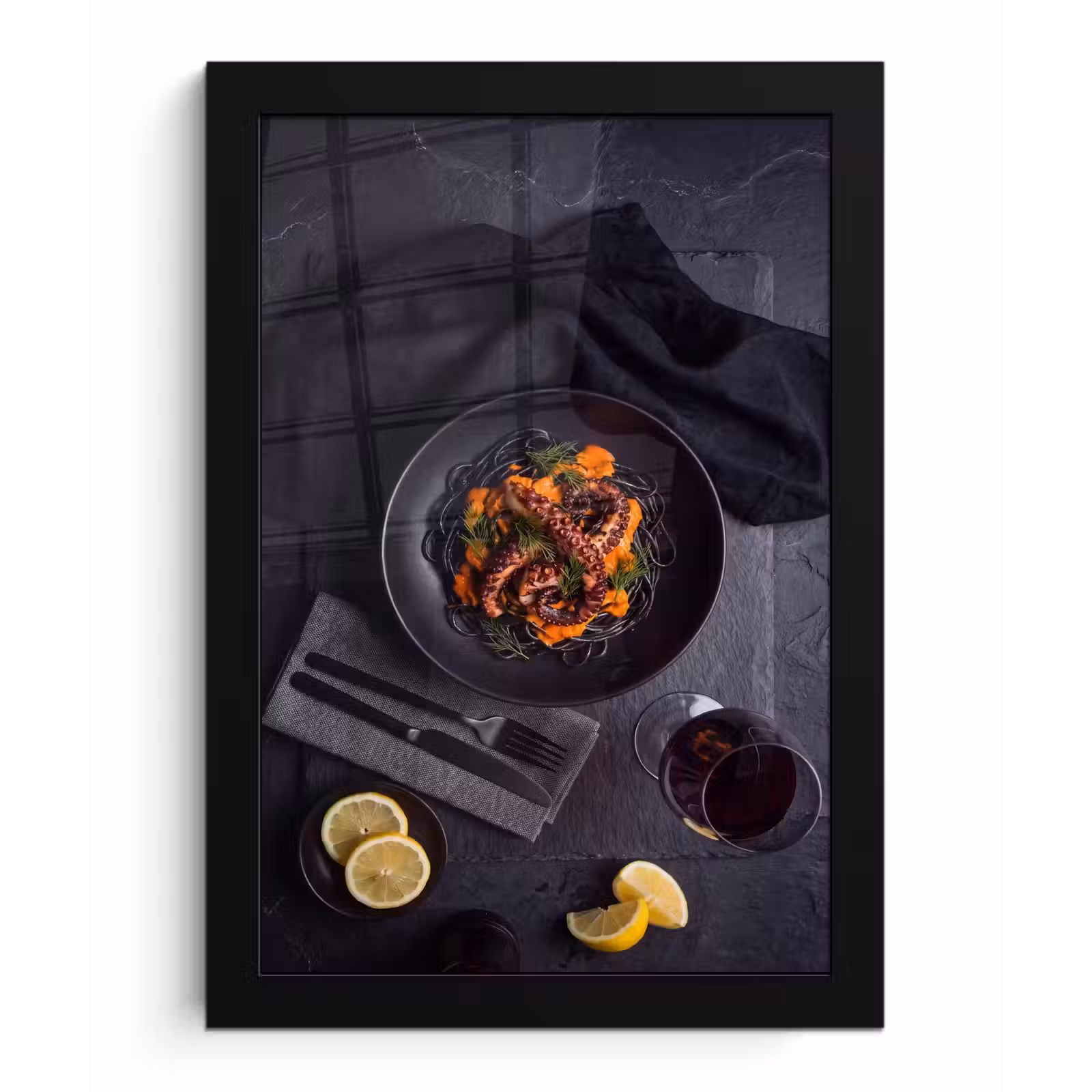 Poster met lijst - Eten - Octopus - Modern — 1