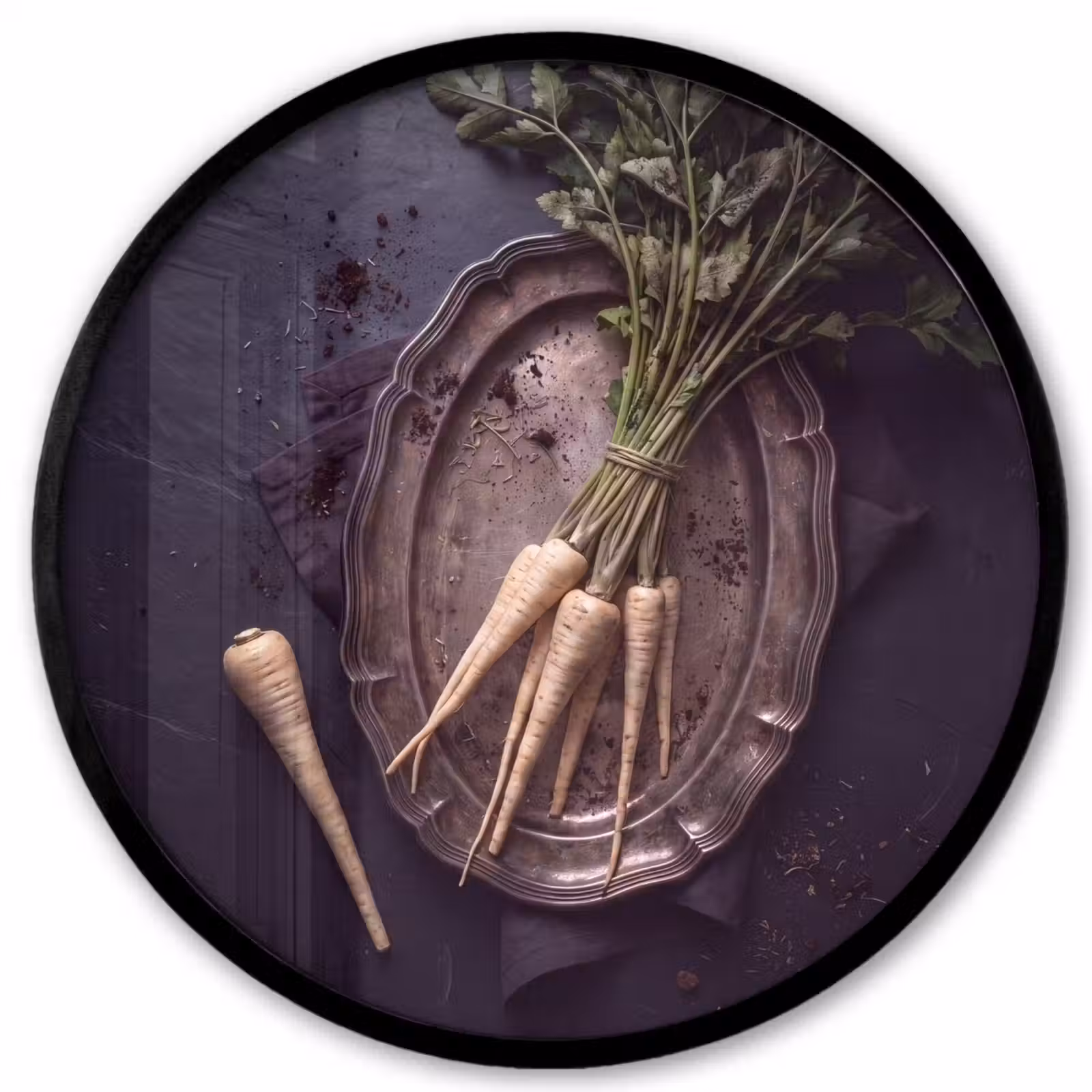 Ronde fotolijst - Groenten - Still-leven - Donker — 1