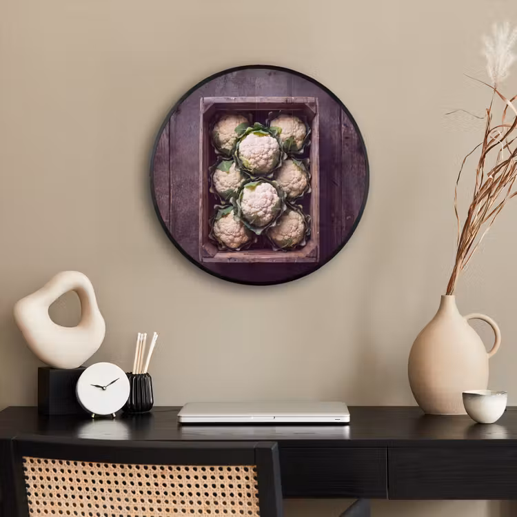 Ronde fotolijst - Bloemkool - Houten kist — 3