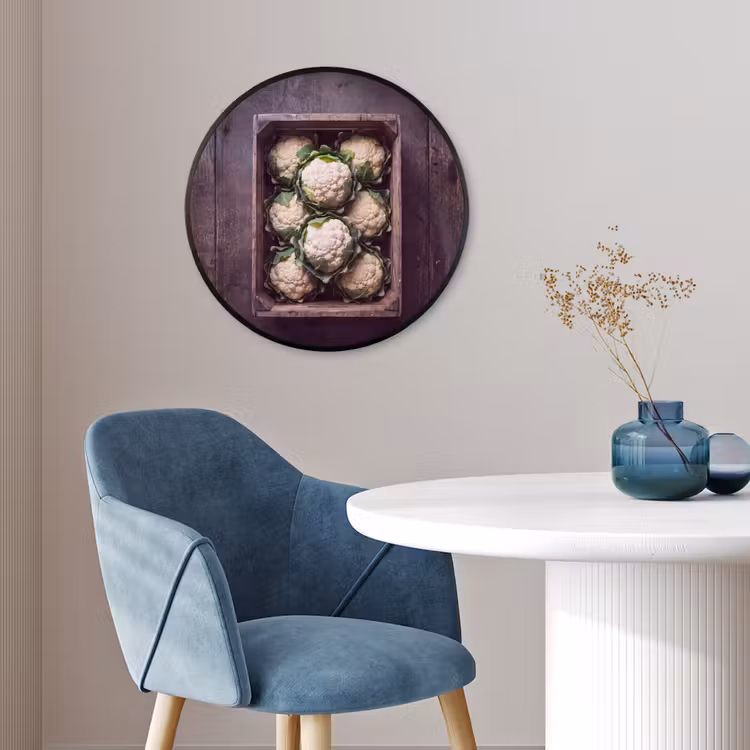Ronde fotolijst - Bloemkool - Houten kist — 4