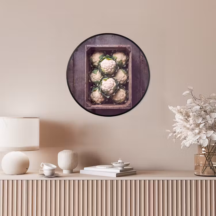 Ronde fotolijst - Bloemkool - Houten kist — 5