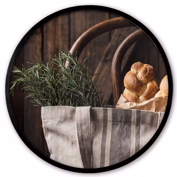 Ronde fotolijst - Brood - Kruiden - Eten — 1