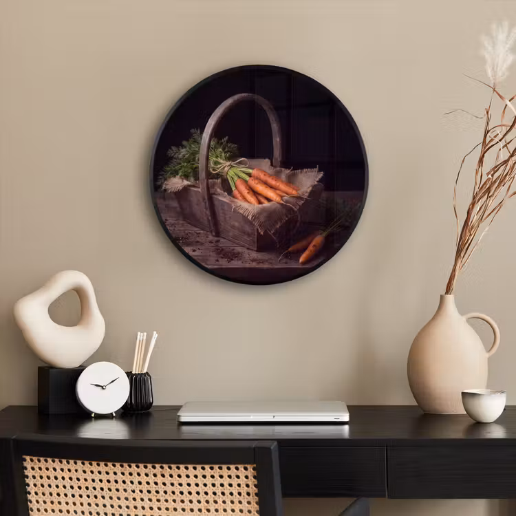 Ronde fotolijst - Wortels - Mand - Eten — 3
