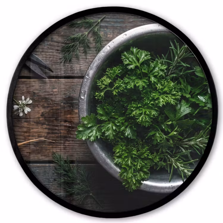 Ronde fotolijst - Groenten - Hout - Eten — 1