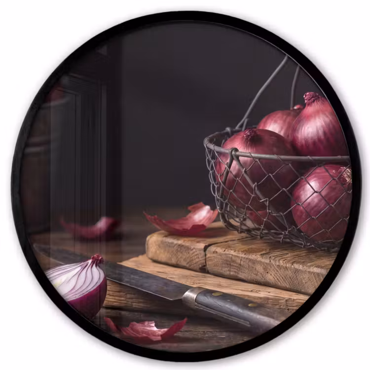 Ronde fotolijst - Ui - Eten - Rustiek — 1