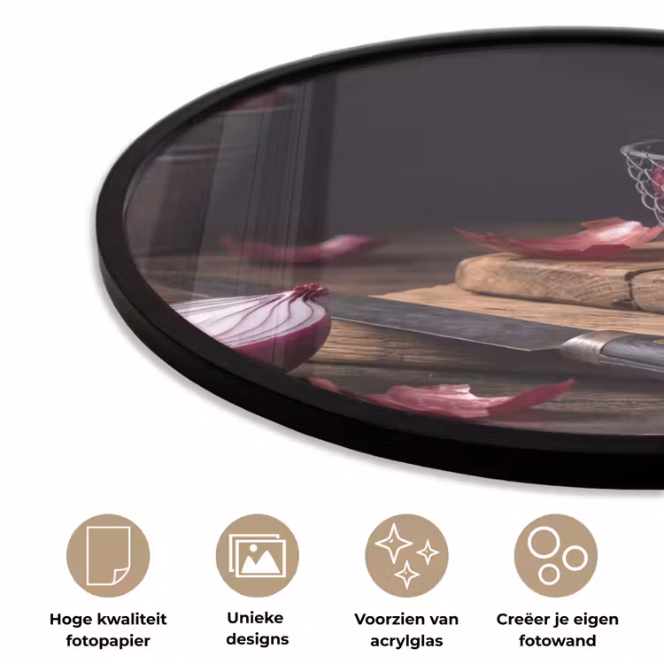 Ronde fotolijst - Ui - Eten - Rustiek — 2