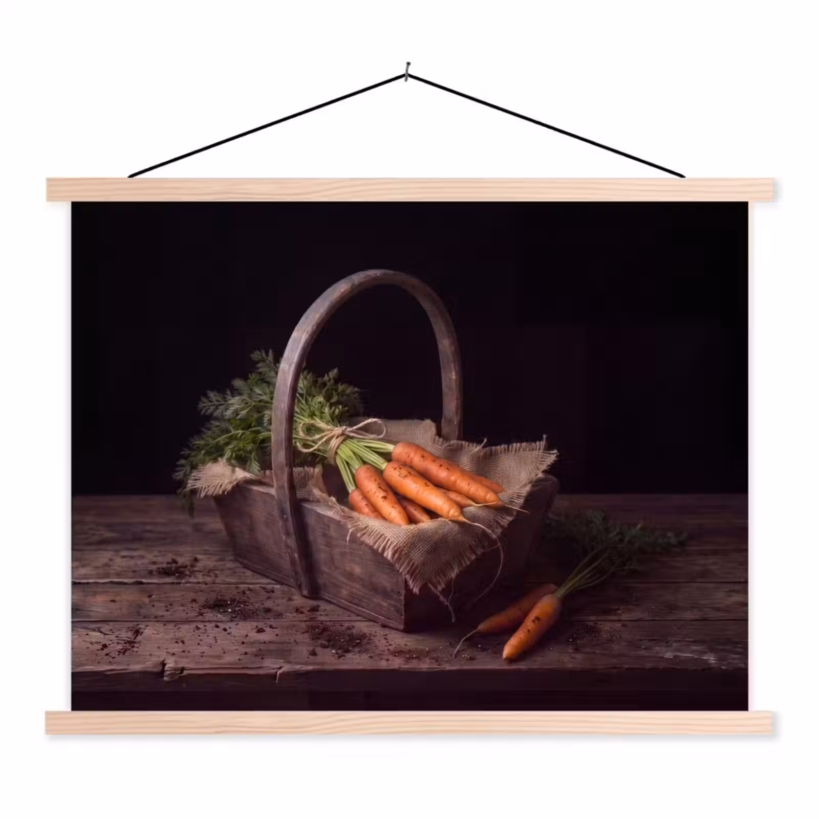 Schoolplaat - Wortels - Mand - Eten — 1