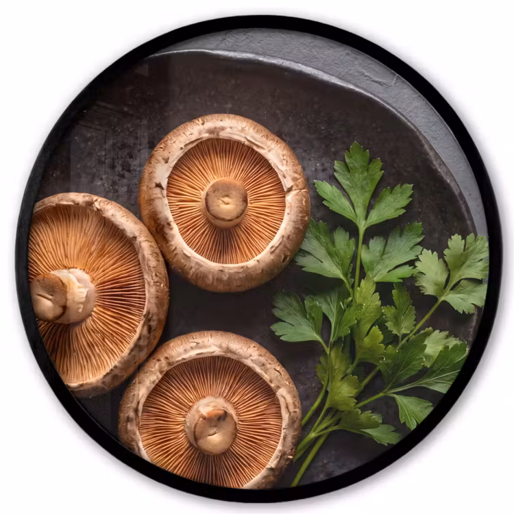Ronde fotolijst - Paddestoelen - Kruiden - Eten — 1