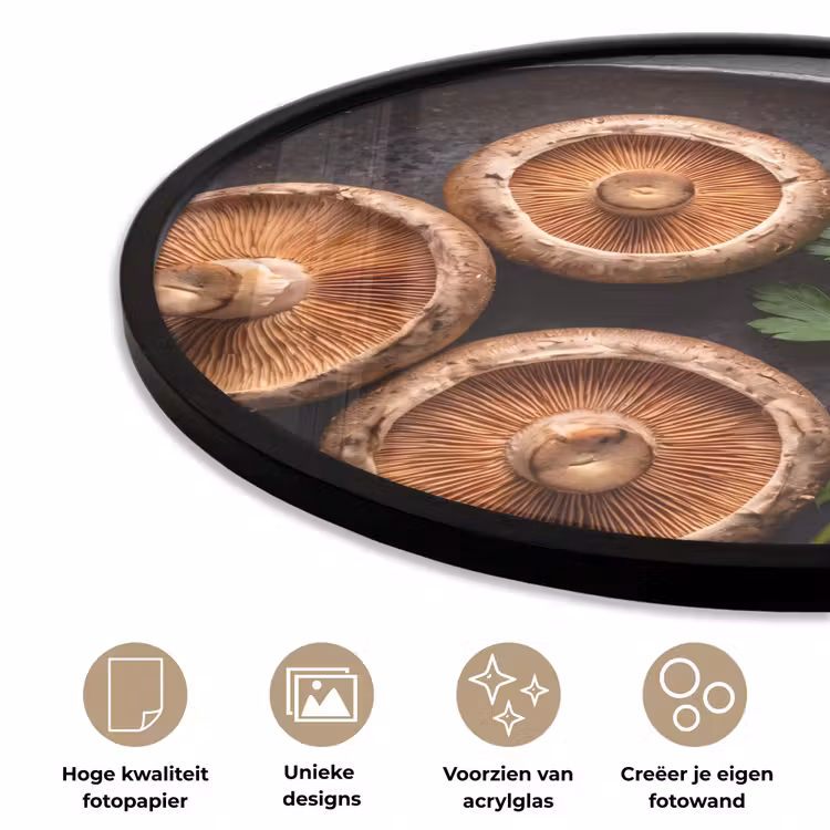 Ronde fotolijst - Paddestoelen - Kruiden - Eten — 2