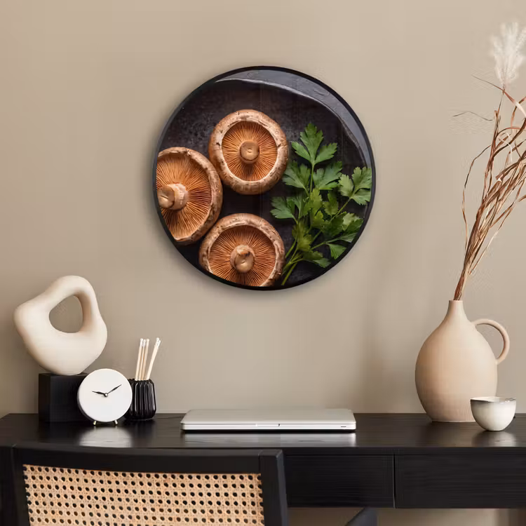 Ronde fotolijst - Paddestoelen - Kruiden - Eten — 3