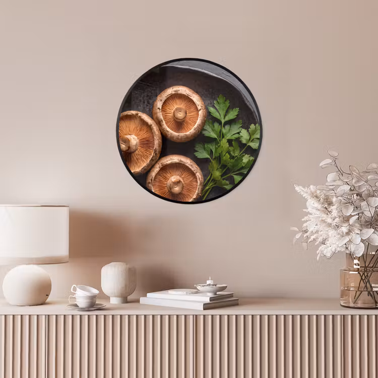 Ronde fotolijst - Paddestoelen - Kruiden - Eten — 5