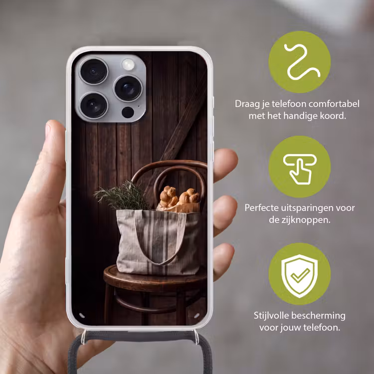 Telefoonhoesje met koord - Brood - Kruiden - Eten — 4