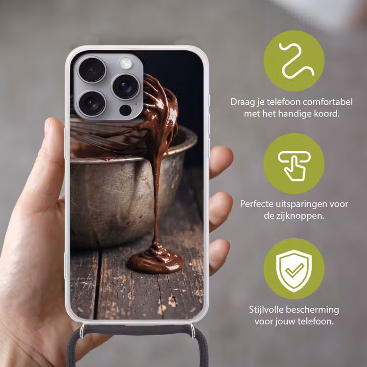 Telefoonhoesje met koord - Chocolade - Beslag - Eten — 4