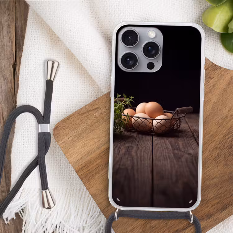 Telefoonhoesje met koord - Eieren - Mand - Eten — 3