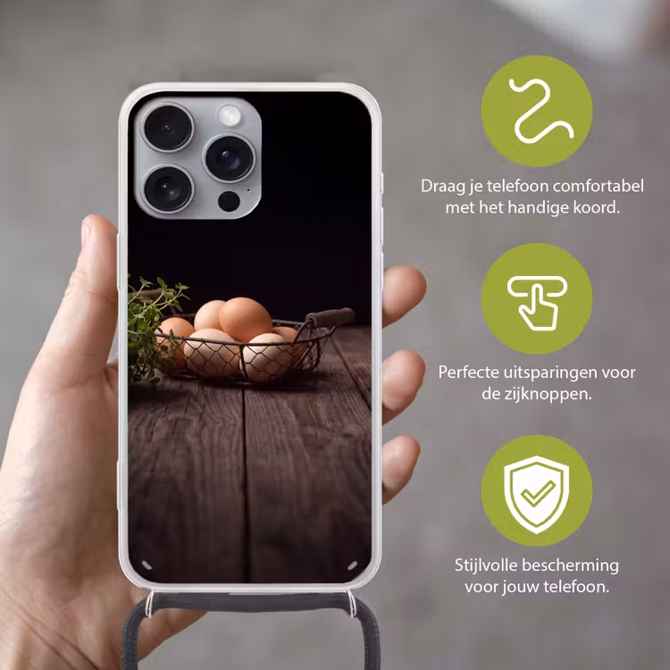 Telefoonhoesje met koord - Eieren - Mand - Eten — 4