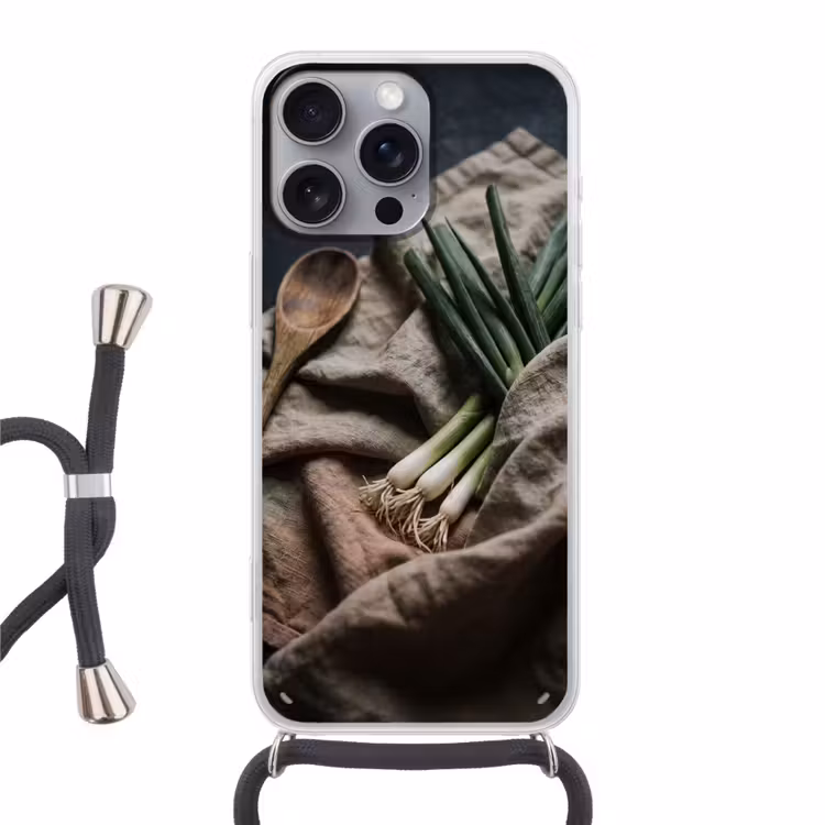 Telefoonhoesje met koord - Eten - Lepel - Rustiek — 1