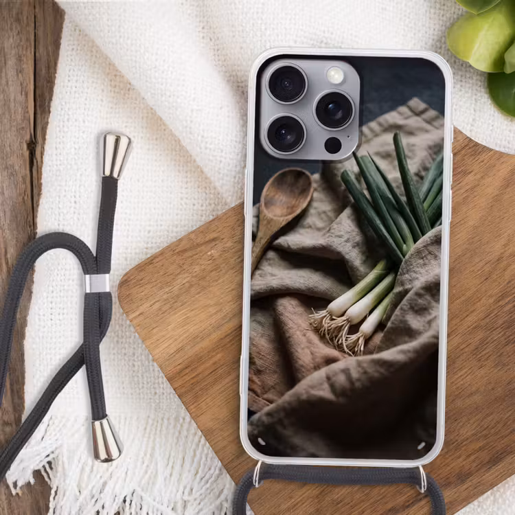 Telefoonhoesje met koord - Eten - Lepel - Rustiek — 3