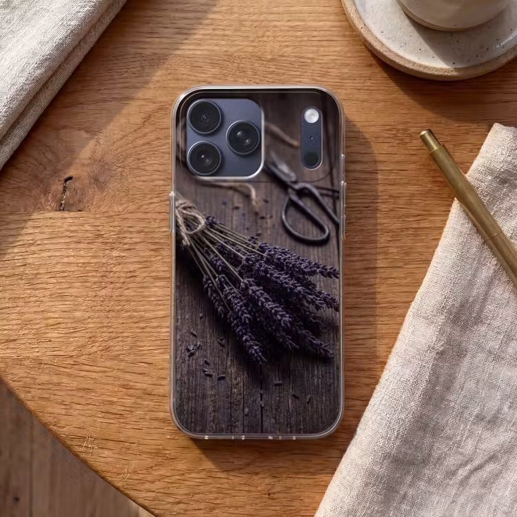 Telefoonhoesje Softcase - Bloemen - Rustiek - Paars — 2