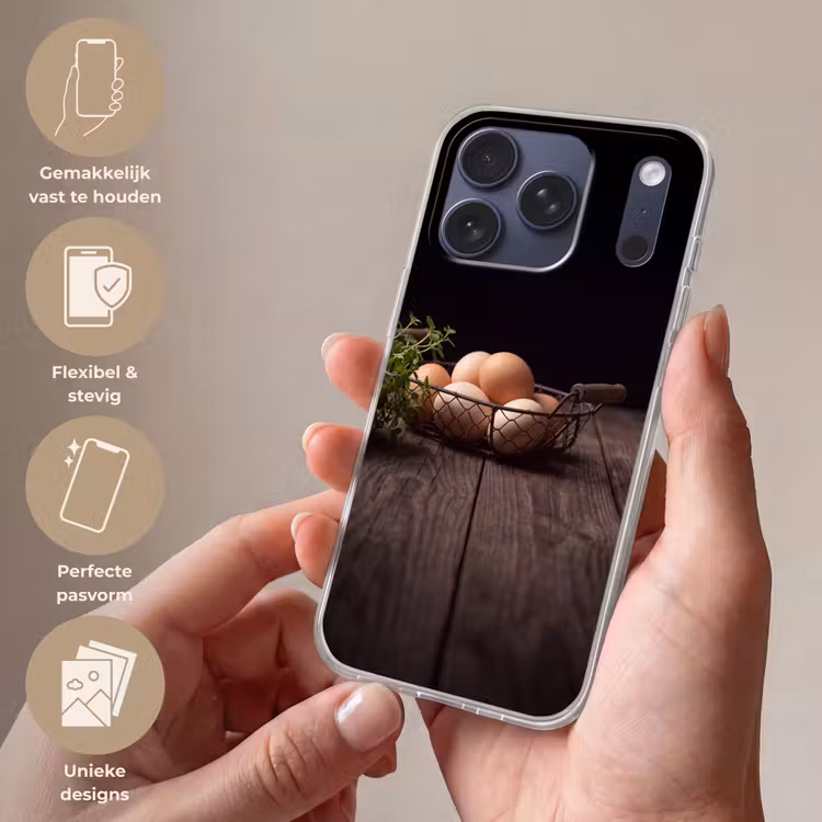 Telefoonhoesje Softcase - Eieren - Mand - Eten — 4