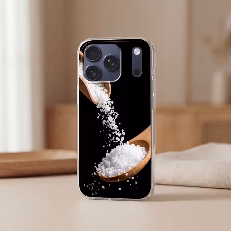 Telefoonhoesje Softcase - Eten - Zout - Hout — 3